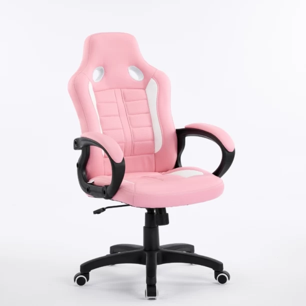 TOCC Delta Pink Gaming Chair Office Arm Chair – Pink and White