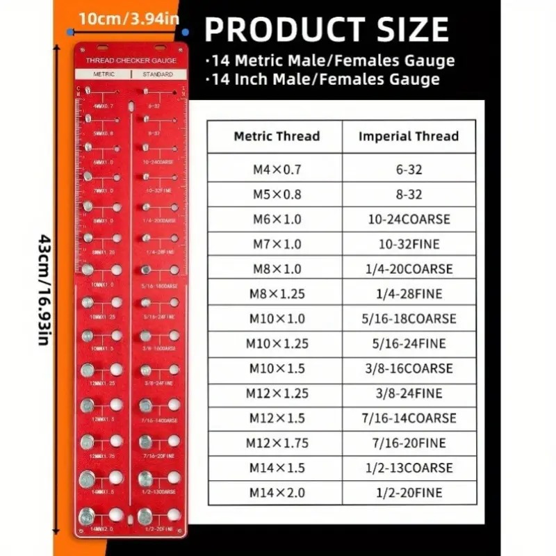 MAC AFRIC 28 Nut and Bolt Thread Checker - Image 6
