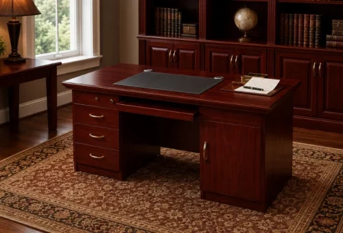 GOF Furniture FZ-1226 Madeline Executive Office Desk | 1200 × 600 × 760 mm Office Table – Mahogany