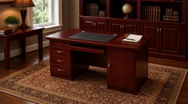 GOF Furniture FZ-1226 Madeline Executive Office Desk | 1200 × 600 × 760 mm Office Table – Mahogany