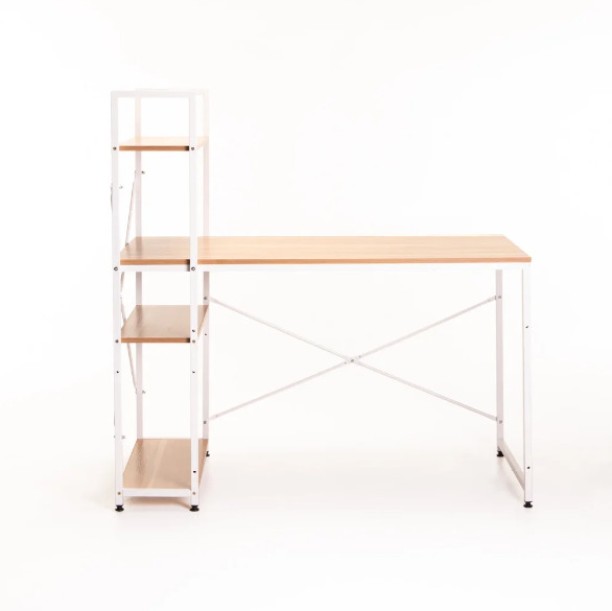 Aesthetic 2 in 1 Desk & Shelf D.I.Y Study Table – Beech - Image 2