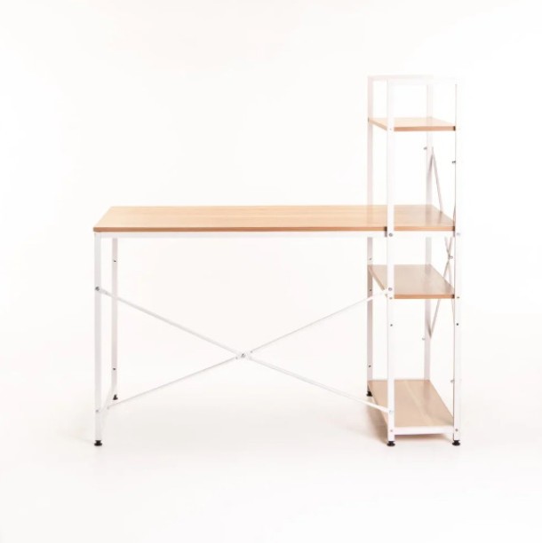 Aesthetic 2 in 1 Desk & Shelf D.I.Y Study Table – Beech - Image 4