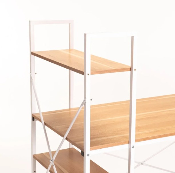 Aesthetic 2 in 1 Desk & Shelf D.I.Y Study Table – Beech - Image 5