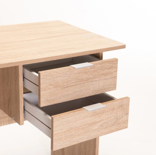 Nordic 2 Drawer Desk Study Table – Light Oak - Image 5