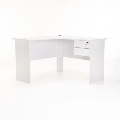Keir 120cm 2 Drawer Corner Desk - White 3698500263692 Multipurpose Table