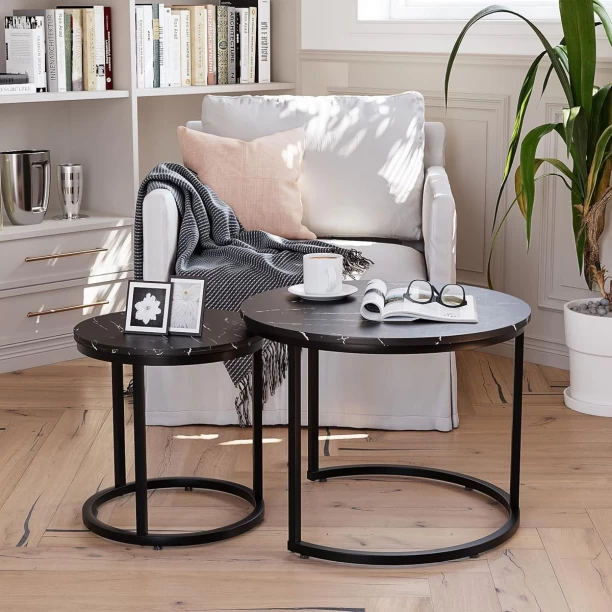 ZA Quality Coffee Table 2pc 1 Multipurpose Table – grey - Image 2