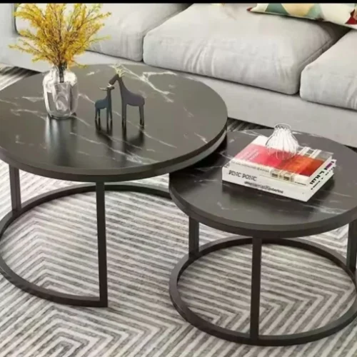 MIMMIE94 NESTING COFFEE TABLE TWO PIECE Multipurpose Table – BLACK