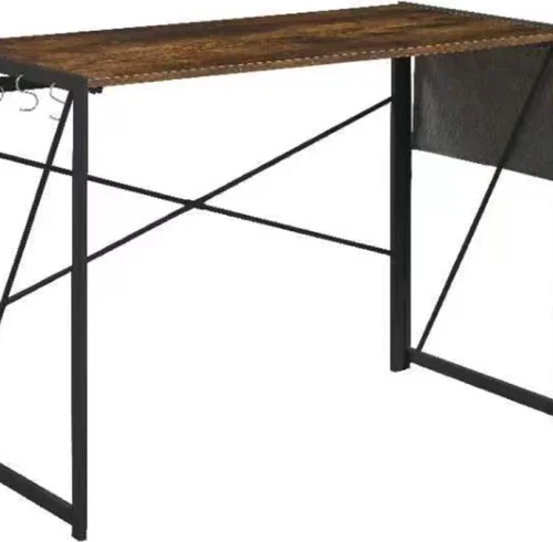Anchor Home Office Folding Desk Computer Table with 4 hooks & Hanging Bag Multipurpose Table – Brown, Black