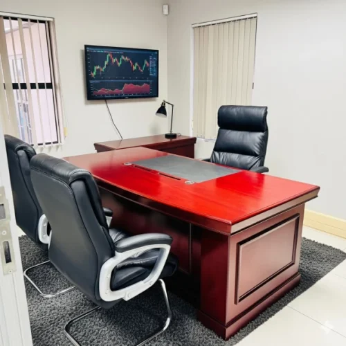 GOF Furniture Montgomery1 Executive Office Set Office Table – Mahogany, Chair Included