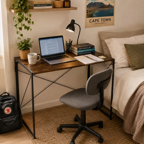ArtisanFurnitureWarehouse Furniture Foldable Storage Simple Desk 100 × 50 × 74cm Wooden Computer Desk Stable X-shaped Bracket Writing Desk Anti slip Adjustable Foot Metal Frame Suitable for Small Space Homes and Apartments Workstation Desk-Berlin Rustic Multipurpose Table - Image 3