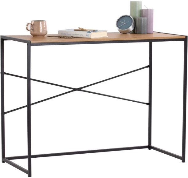 Bragg Bradford Student Office Desk Study Table – Oak and Black - Image 2