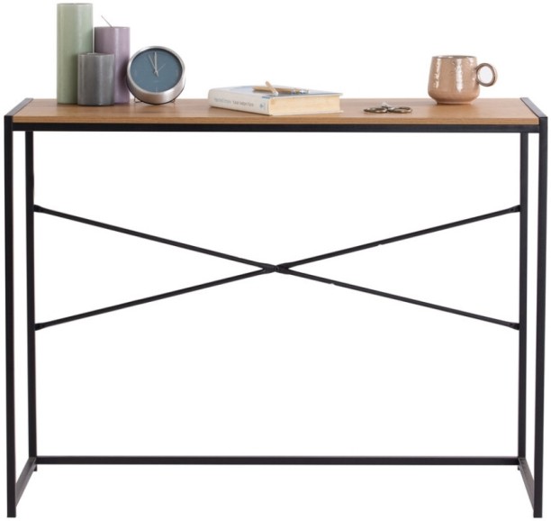Bragg Bradford Student Office Desk Study Table – Oak and Black - Image 6