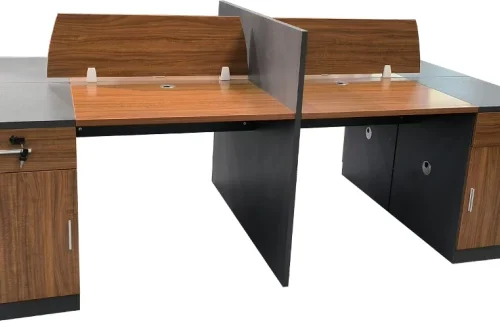 GOF FURNITURE BKTC-12524-4 Workstation Office Table – Ebony