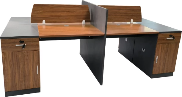 GOF FURNITURE BKTC-12524-4 Workstation Office Table – Ebony