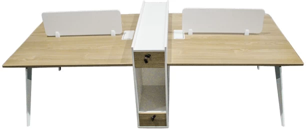 GOF Furniture Emerge 6-Seater Open-Plan Workstation Study Table – Oak, Chair Included