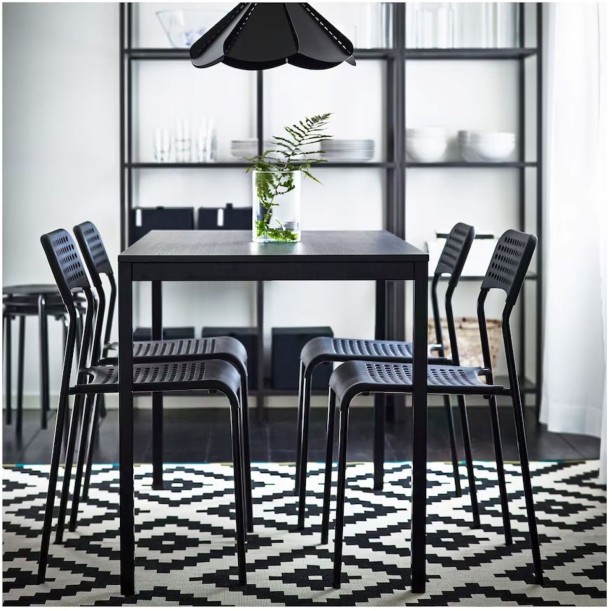 Click Furniture Bianca Dining Table Black Multipurpose Table - Image 3