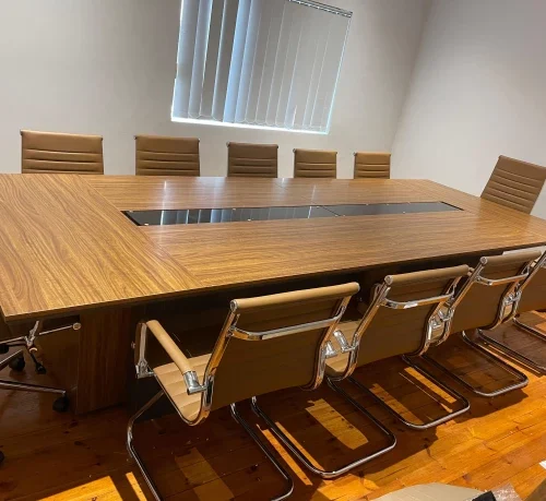 GOF Furniture Complete Boardroom Set Conference Table – Ebony, Brown, Chair Included