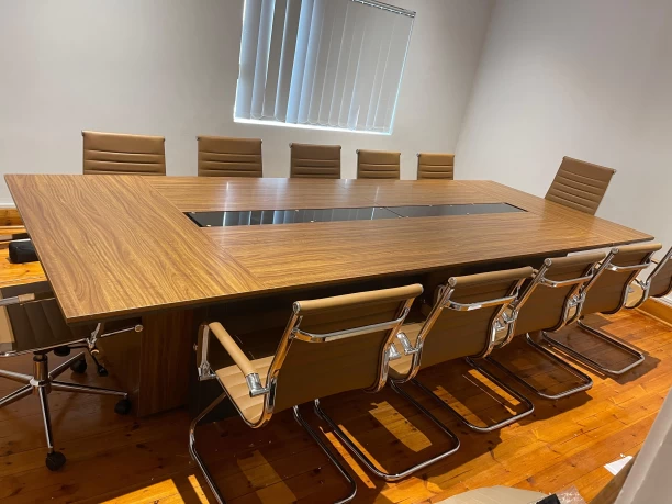 GOF Furniture Complete Boardroom Set Conference Table – Ebony, Brown, Chair Included