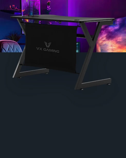 VX Gaming Donahue with Headphone Hook Gaming Desk – Black - Image 2