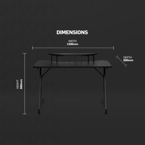 VX Gaming Gladiator with Monitor Mount Gaming Desk – Black - Image 4