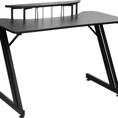 VX Gaming Gladiator with Monitor Mount Gaming Desk – Black