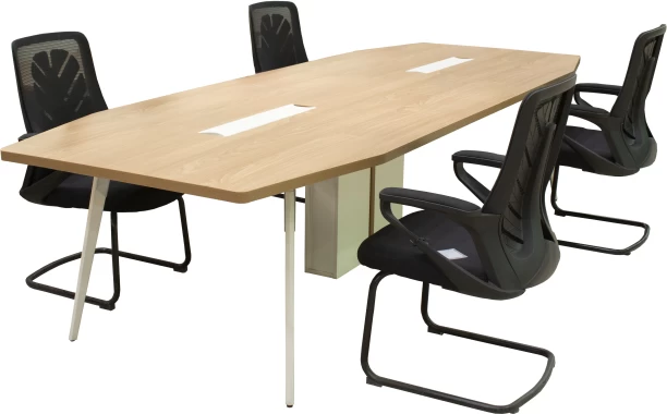 GOF FURNITURE HT669 & D2206 Boardroom Table with Four Akin Office Chairs Conference Table – OAK - Image 2