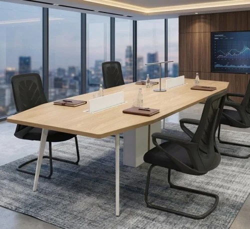GOF FURNITURE HT669 & D2206 Boardroom Table with Four Akin Office Chairs Conference Table – OAK