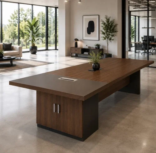 HOD Imperial 2.4m 6-8 Seater Conference Table with Storage Conference Table – Brown