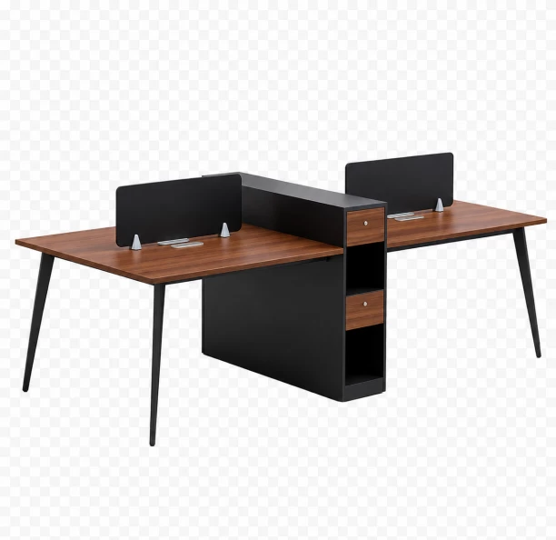 HOD Minova 2.7m 4 Person Executive Workstation Office Table – Dark Walnut - Image 2