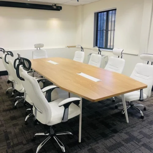 GOF Furniture Nerald Boardroom Table & Revolt Office Chair Set Conference Table – brown, Chair Included