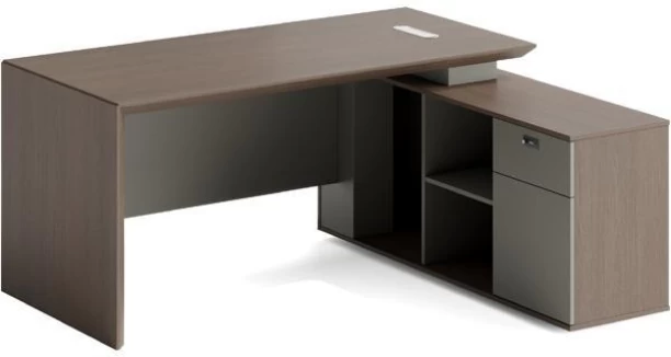 GOF Furniture YG-A114-D Executive Office Desk 1400 × 1200mm | Almond Grey Finish Office Table - Image 2