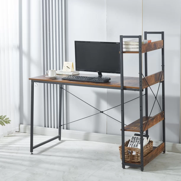 Golden Star Africa Work Desk Foldable Study Table Dressing Table Multipurpose Table – Burning wood - Image 4