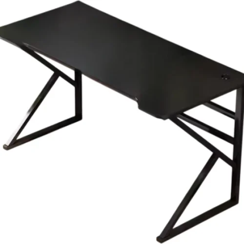 innolife Ergonomic Gaming Computer Desk – 120cm Workstation with Cable Hole & Steel Frame Multipurpose Table – Black