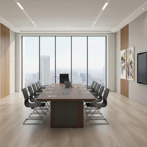 HOD Linear Core 3.2m Executive Boardroom Conference Table – Brown, Grey - Image 2