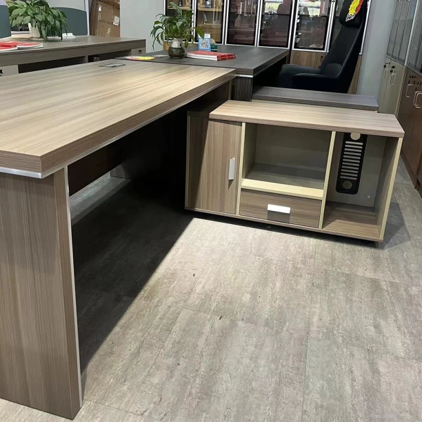 HOD Senior Office 1.8m L-Shaped with Mobile Storage Office Table – Light Brown - Image 2