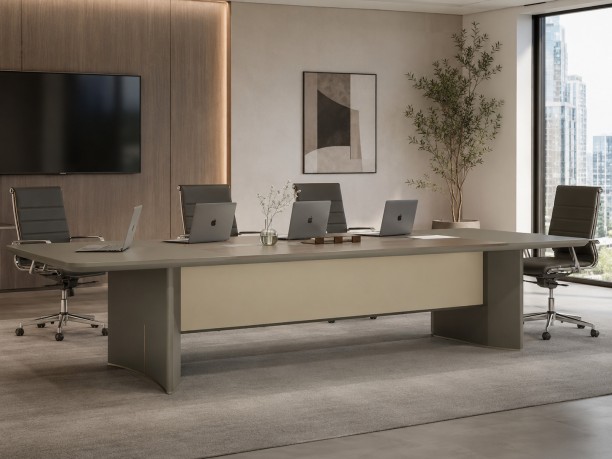 HOD Summit Executive 2.4m 6-8 Seater Boardroom Conference Table – Beige - Image 2