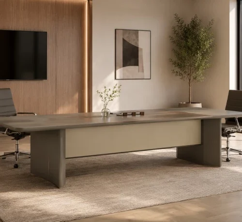 HOD Summit Executive 2.4m 6-8 Seater Boardroom Conference Table – Beige