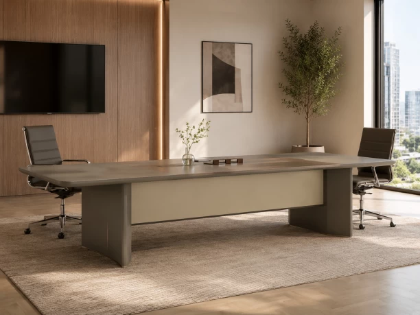HOD Summit Executive 2.4m 6-8 Seater Boardroom Conference Table – Beige