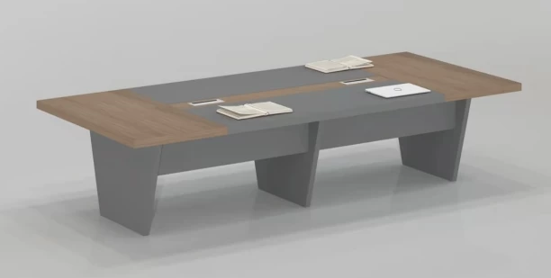 Boardroom Table BDT24 Conference Table – Walnut, Grey - Image 2