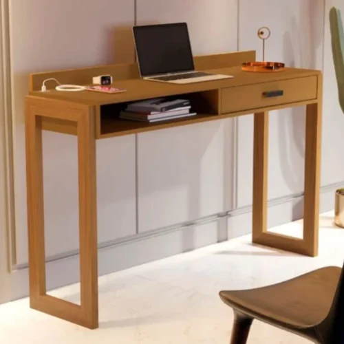 Designer Concepts Escrivaninha Desk With USB Input Multipurpose Table – Brown