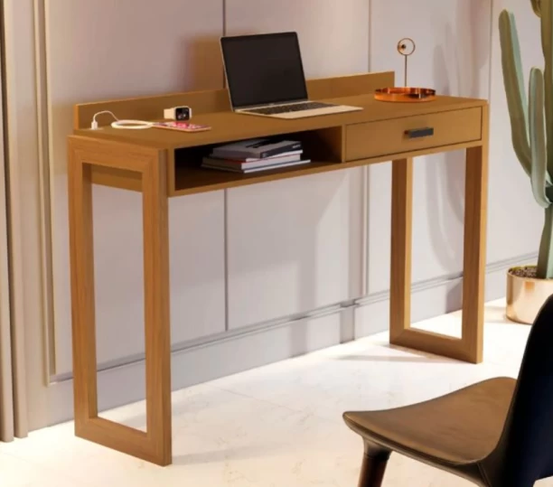Designer Concepts Escrivaninha Desk With USB Input Multipurpose Table – Brown