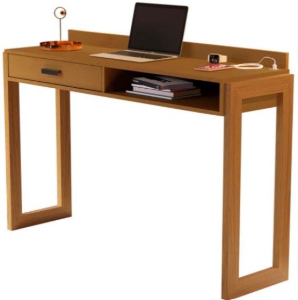 Designer Concepts Escrivaninha Desk With USB Input Multipurpose Table – Brown - Image 5
