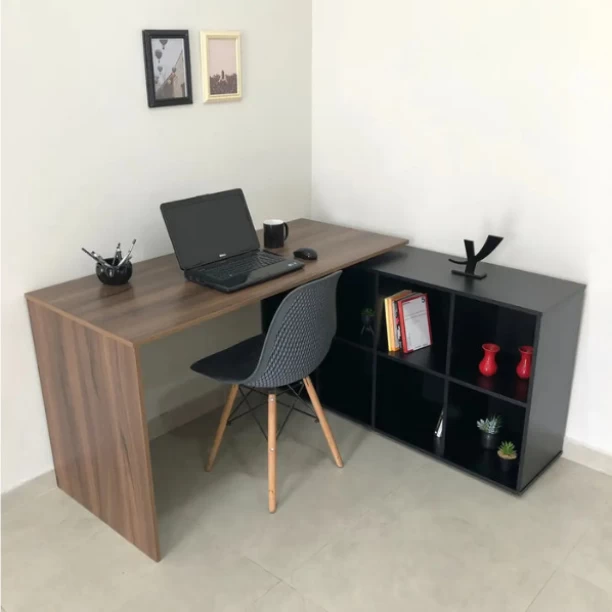 dc Netro Walnut Brown Black Office Desk Office Table - Image 2