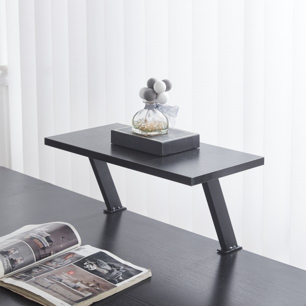 ArtisanFurnitureWarehouse Furniture 130cm long L-shaped corner computer desk with monitor stand 2 corner hooks large L-shaped office desk industrial metal frame suitable for home and office use Multipurpose Table – black - Image 6