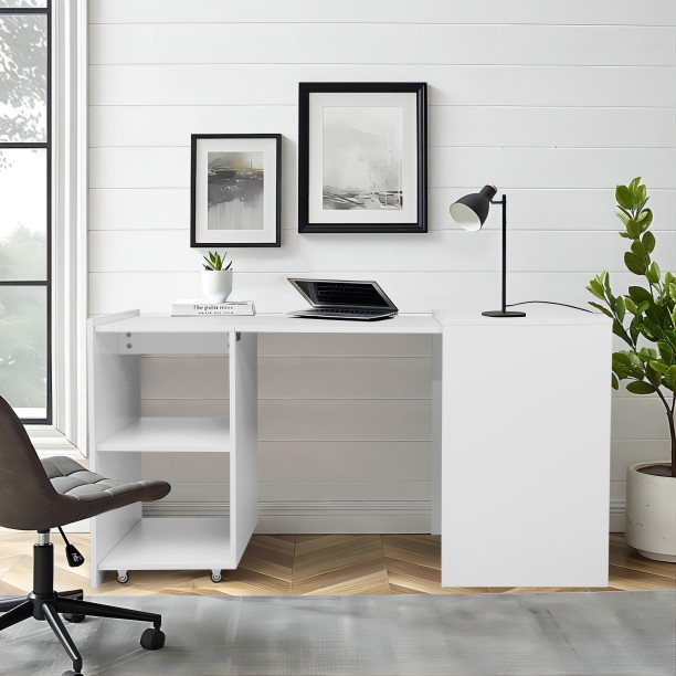 Everfurn Adaptive Desk Office Table – White - Image 5
