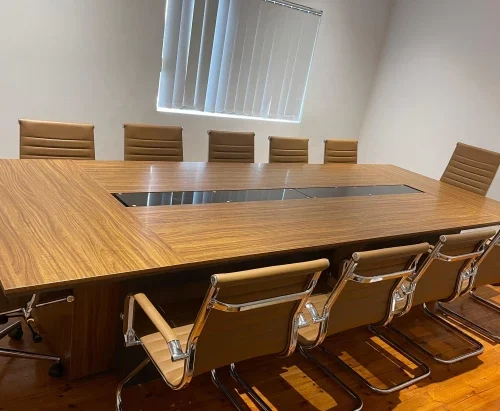 GOF Furniture HT5236&818D-Brown Complete Boardroom Set Conference Table – Brown, Ebony, Chair Included