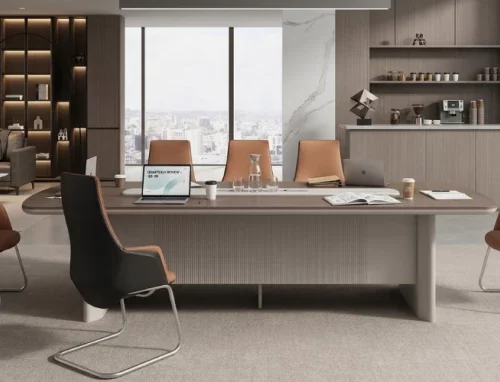GOF Furniture YG-K224 Brooks Boardroom Table 2400 x 1200 x 750mm – Almond Grey Conference Table