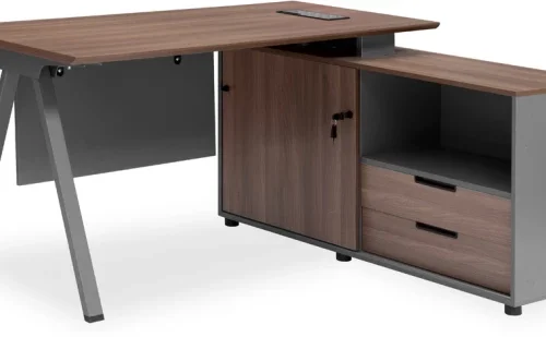 GOF Furniture BT2016B Nuturi 1 Office Desk Dark Brown Office Table