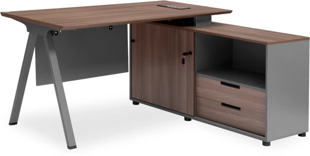 GOF Furniture BT2016B Nuturi 1 Office Desk Dark Brown Office Table