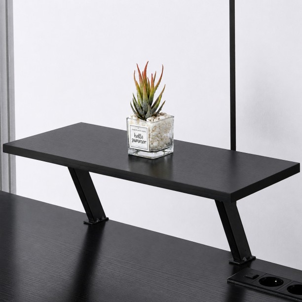 Golden Star Africa Black multifunctional desk with 4 storage shelves monitor stand and built-in power station Metal frame home office desk suitable for bedrooms offices and study rooms Multipurpose Table - Image 5